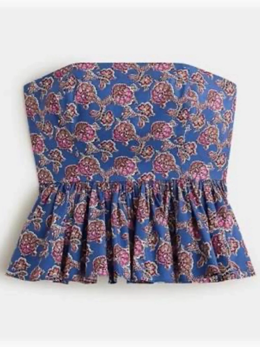 NWT J.Crew Strapless Peplum Top - Picture 2 of 5